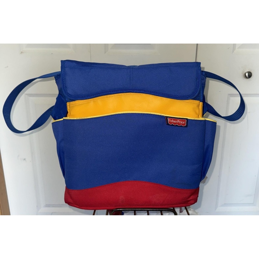 Vintage Fisher Price Baby Diaper Bag Insulated ColorBlock Cooler Tote Retro 90s